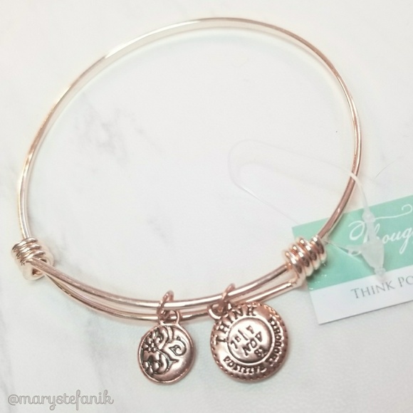 Thoughts to Share Jewelry - Think Positive Thoughts Copper Expandable Bracelet